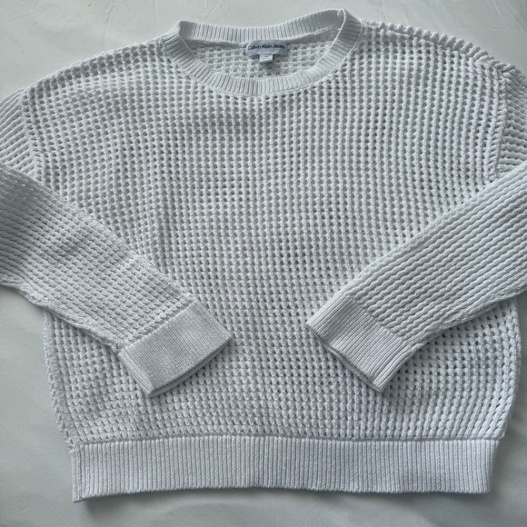 Calvin Klein Sweater Crochet Knit Long Sleeve - Picture 1 of 3